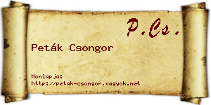 Peták Csongor névjegykártya